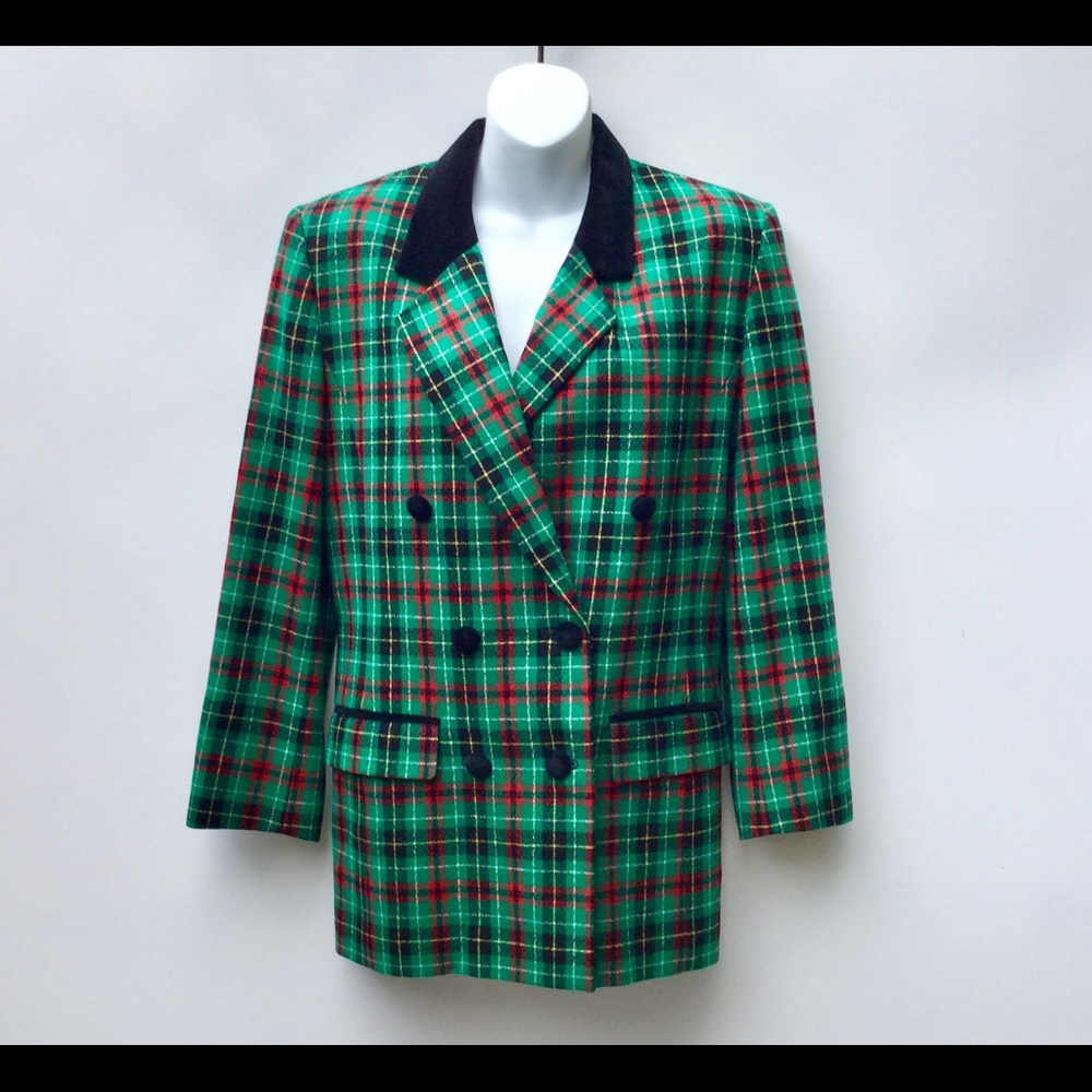 Pendleton Plaid Blazer 100%. Size 8.